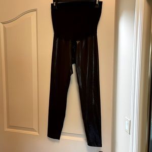 Shiny Black Beyond Yoga Maternity Leggings